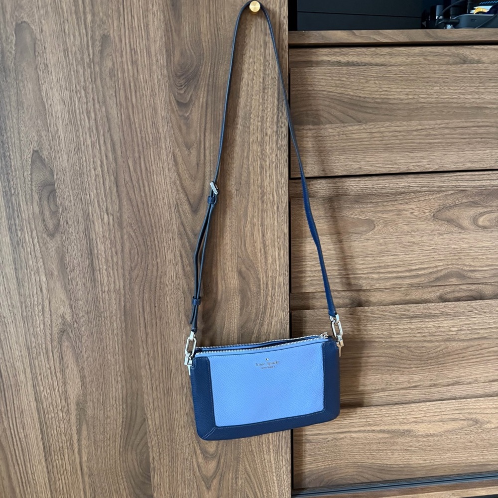kate spade Lena colorblock Blue Leather Crossbody Bag